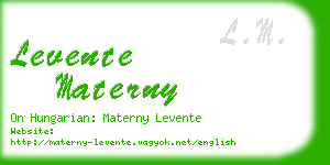 levente materny business card